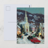 Carte Postale *CARTE POSTALE Noël nostalgique peint (Devant / Derrière)
