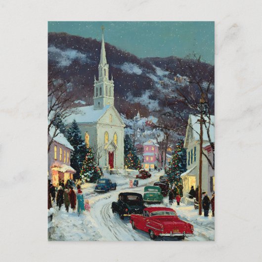 Carte Postale *CARTE POSTALE Noël nostalgique peint (Devant)
