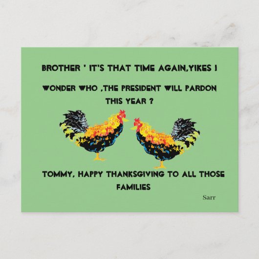 Carte postale : Carte postale Thanksgiving (Devant)