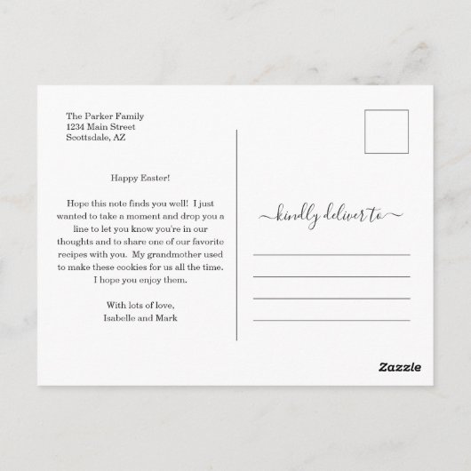 Carte postale Carte Recette (Dos)