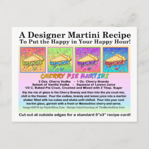 Carte postale Carte Recette Cerry Pie Martini
