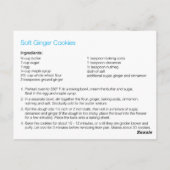 Carte postale Carte Recette Ginger Cookies (Dos)