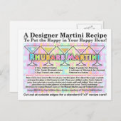 Carte postale Carte Rhubarb Spring Martini Recette (Devant / Derrière)