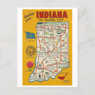 Carte postale Carte Vintage Indiana