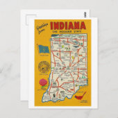 Carte postale Carte Vintage Indiana (Devant / Derrière)