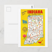 Carte postale Carte Vintage Indiana (Devant / Derrière)