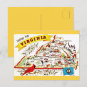 Carte postale Carte vintage Virginie (Devant / Derrière)