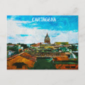 Carte Postale Carthagène Colombie Peinture Ville Vue (Devant)