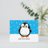Carte Postale Cartographie de pingouin mignon Flacons de neige p (Debout devant)