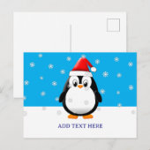 Carte Postale Cartographie de pingouin mignon Flacons de neige p (Devant / Derrière)