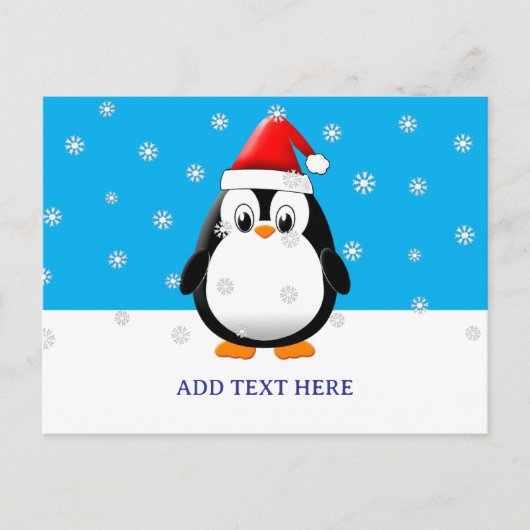 Carte Postale Cartographie de pingouin mignon Flacons de neige p (Devant)