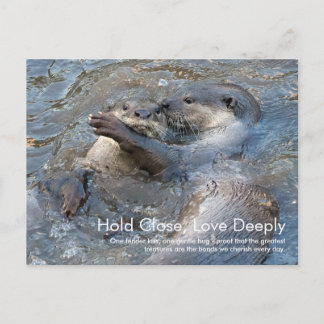 Carte Postale Cartoline d'amour de loutre