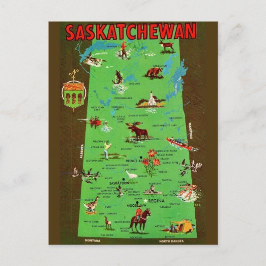 Carte Postale Cartoline vintage de la Saskatchewan Canada (Devant)