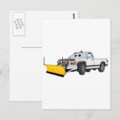 Carte Postale Carton blanc Y ramasser la neige Plow (Devant / Derrière)