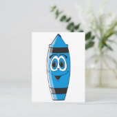 Carte Postale Carton bleu Crayon (Debout devant)