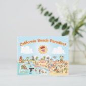 Carte postale Carton California Beach Paradise (Debout devant)