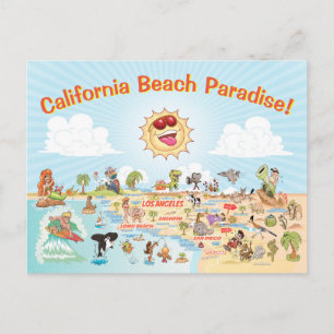Carte postale Carton California Beach Paradise