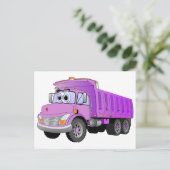 Carte Postale Carton de camion à vidange violet (Debout devant)
