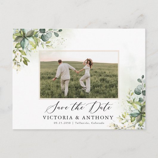 Carte Postale Carton de faire-part de greenery (Devant)