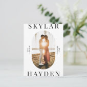 Carte Postale Carton de faire-part moderne ovale tendance avec p (Debout devant)