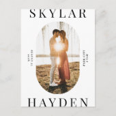 Carte Postale Carton de faire-part moderne ovale tendance avec p (Devant)