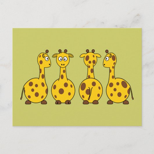 Carte Postale Carton de la Giraffe mignonne (Devant)