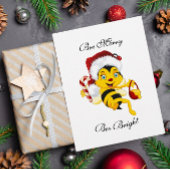 Carte Postale Carton de Noël d'abeille Joyeux