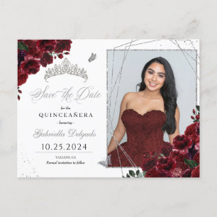 Carte Postale Carton de photo de Quinceañera avec diadème de Bou