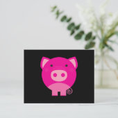Carte Postale Carton de porc rond mignon (Debout devant)