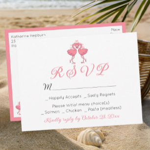 Carte Postale Carton de réponse pour mariage tropical Hawaïen au