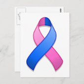 Carte postale Carton de sensibilisation bleu et ro (Devant / Derrière)