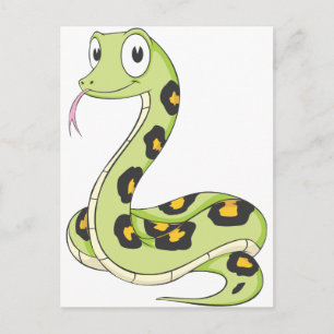 Carte Postale Carton de serpent d'Anaconda vert mignon