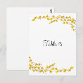 Carte Postale Carton de Siège de Table Fleurs Jaune Doré (Devant / Derrière)