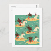 Carte Postale Carton de surf Illustration II (Devant / Derrière)