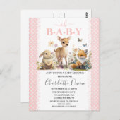 Carte Postale Carton d'invitation à la Baby Shower Oh Bébé Anima (Devant / Derrière)