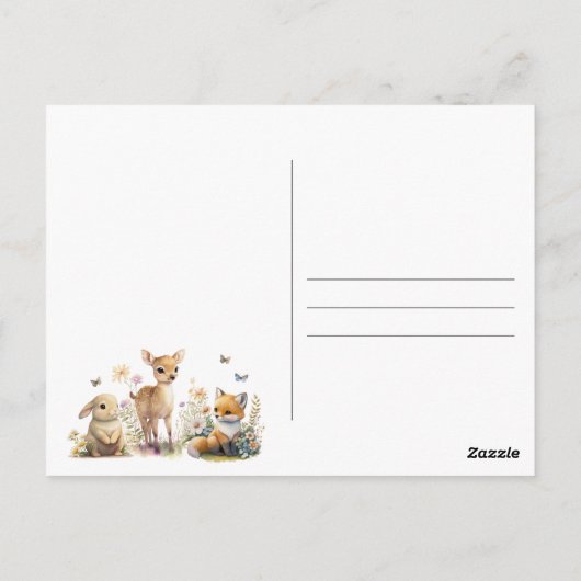 Carte Postale Carton d'invitation à la Baby Shower Oh Bébé Anima (Dos)