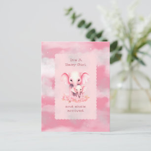 Carte Postale Carton d'invitation à une baby shower pour fille