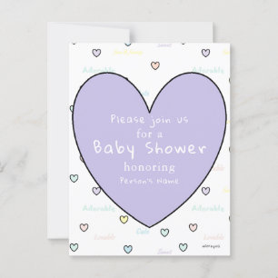 Carte Postale Carton d'invitation à une fête prénatale HAMbyWG