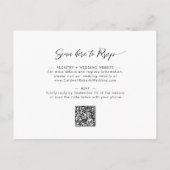 Carte Postale Carton d'invitation au dîner de mariage du soir av (Dos)