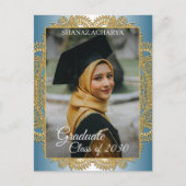 Carte Postale Carton d'invitation au diplôme avec mandala doré s (Devant)