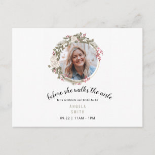 Carte Postale Carton d'invitation au mariage de décembre avec ph