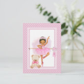 Carte Postale Carton d'invitation ballerine pois floraux (Debout devant)