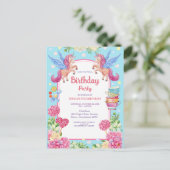 Carte Postale Carton d'invitation d'anniversaire à l'aquarelle F (Debout devant)