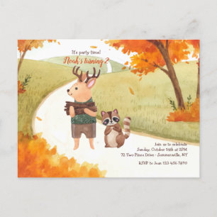 Carte Postale Carton d'invitation d'anniversaire Animaux de la f