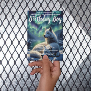 Carte Postale Carton d'invitation d'anniversaire Majestueux Loup