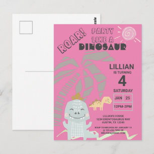 Carte Postale Carton d'invitation d'anniversaire pour enfants av