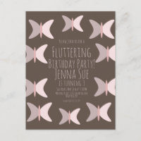 Carton d'invitation d'anniversaire Rose pastel Pap