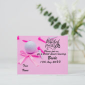 Carte Postale Carton d'invitation de douche de mariée de golf ba (Debout devant)