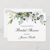 Carte Postale Carton d'invitation de mariage au eucalyptus (Devant / Derrière)