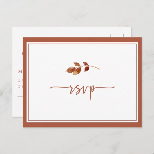 Carte Postale Carton d'invitation de mariage Boho RSVP (Devant / Derrière)